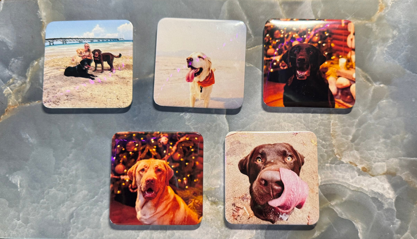 2" x 2" Square Button Magnet