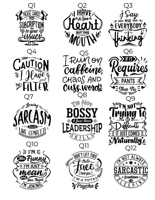 The Sarcastic & Snarky Premade Collection