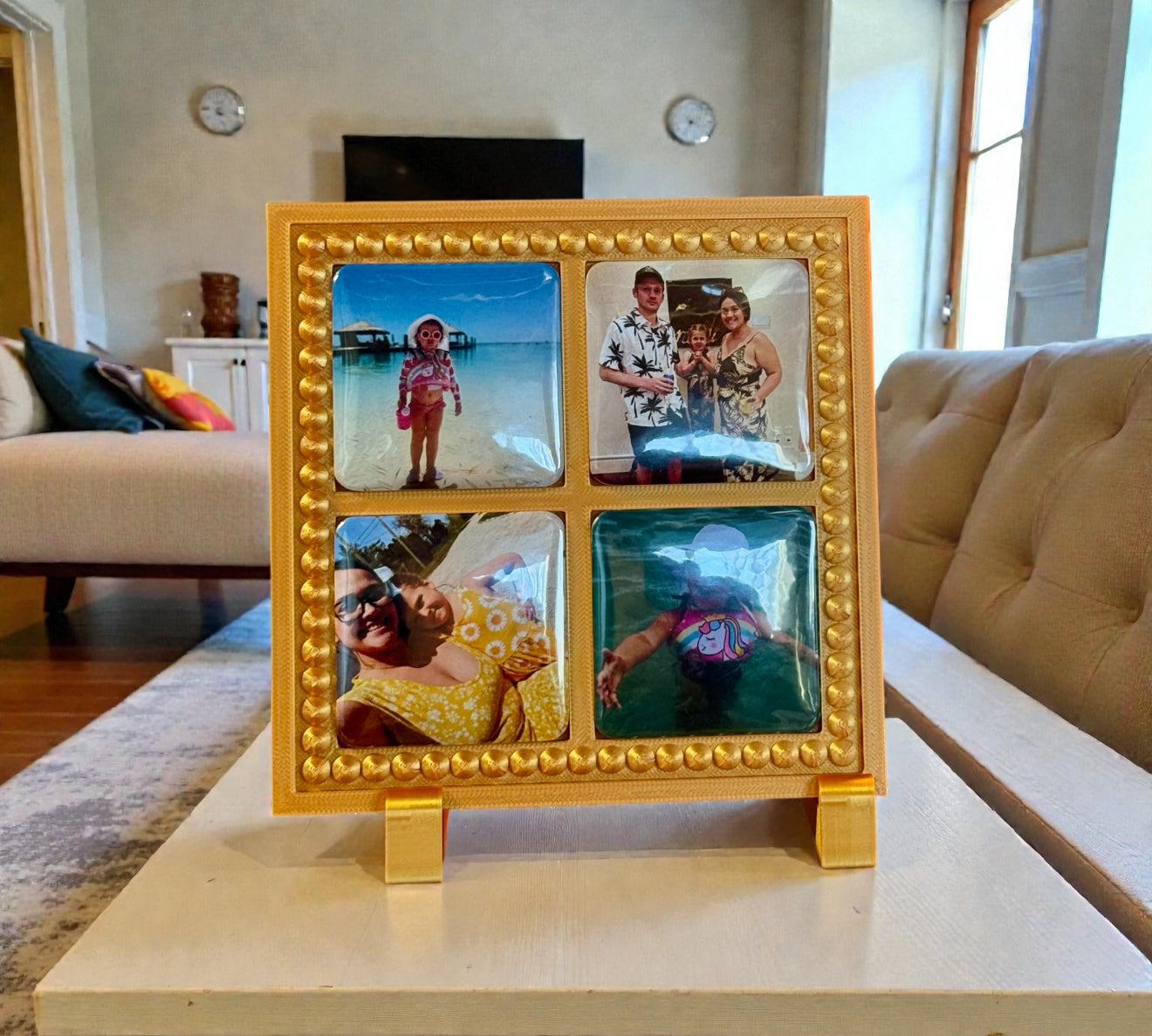 Quad Magnetic Display Frame | Holds Four 2x2 Custom Magnets