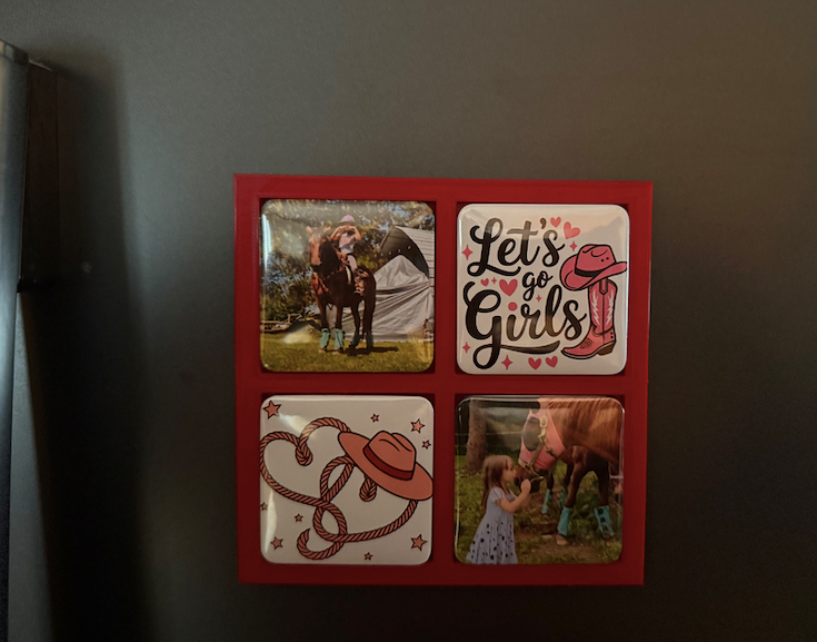 Quad Magnetic Display Frame | Holds Four 2x2 Custom Magnets